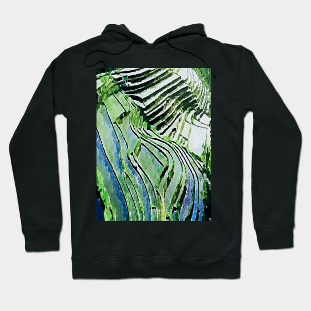 rice field Terrace Hoodie by Banyu_Urip